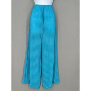 Jordan Taylor Swim Cover Up Pants Womens Small Blue Turquoise Sheer Crochet